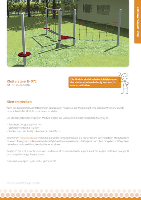 Materialbeschreibung-Kletterstrecken